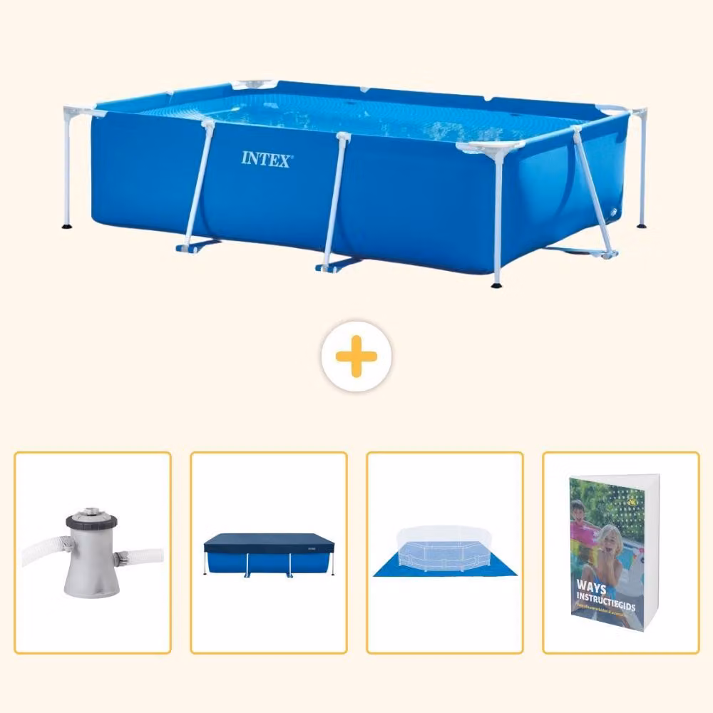 Piscina fuori terra rettangolare - 260x160x65 cm - 5 pezzi - Modello SCB117