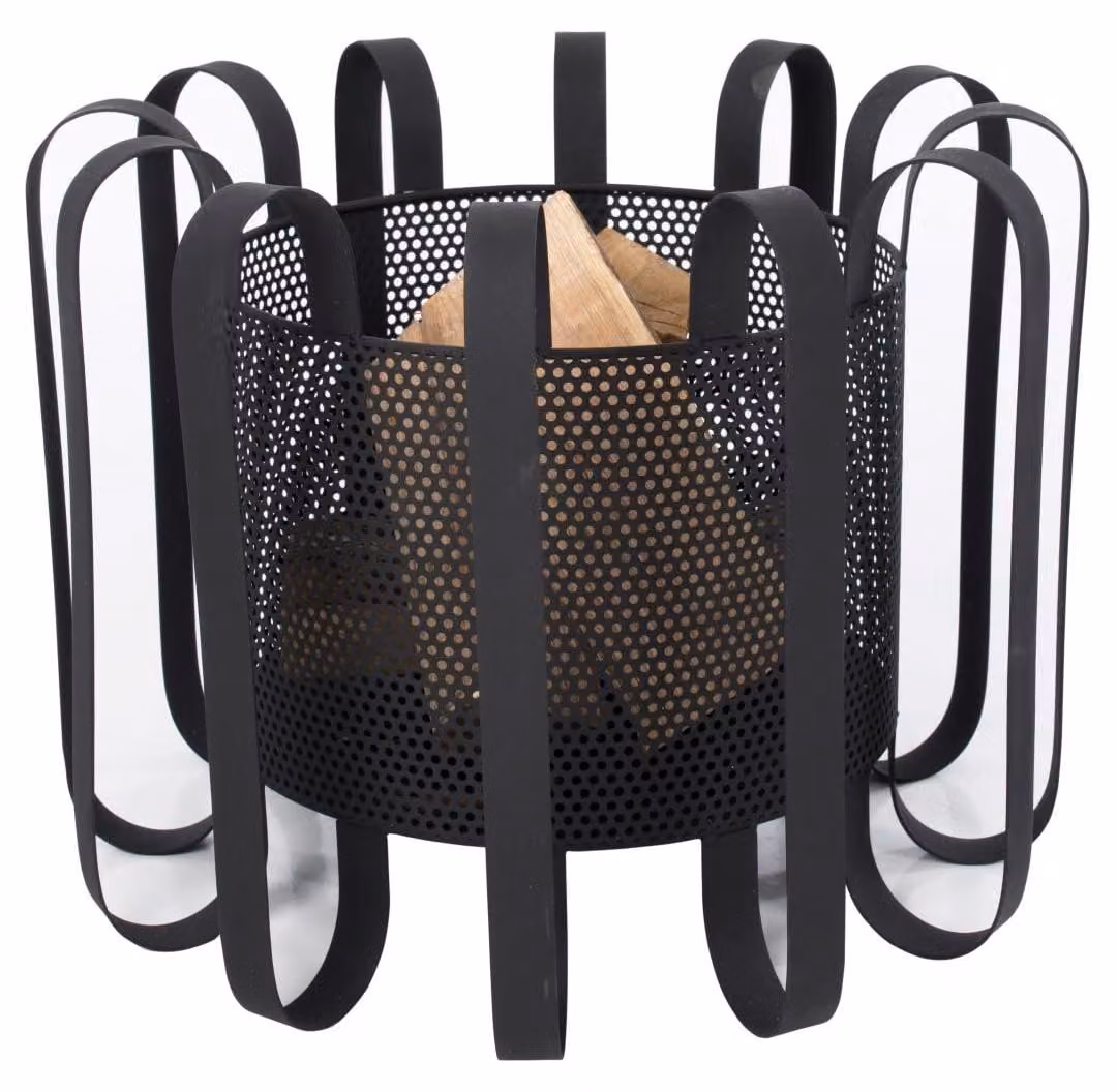 Braciere rotondo - Acciaio legato nero - 55x55x42 centimetri - Verniciato