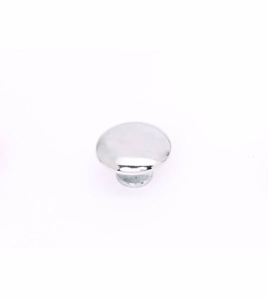 Pomolo liscio in metallo cromo lucido diametro 34 mm