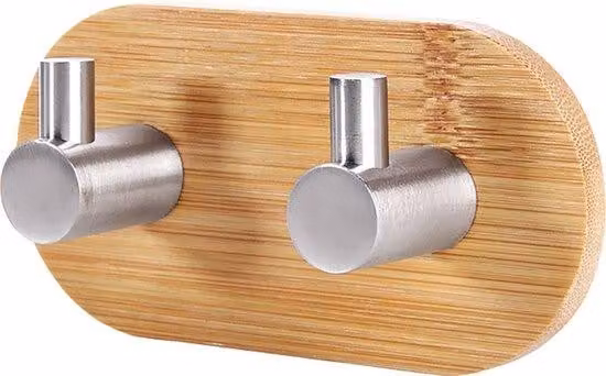 Ganci in bambù per asciugamani - Ganci rettangolari per asciugamani - Ganci per asciugamani da bagno - Ganci per asciugamani e accappatoi - Ganci per asciugamani e costumi da bagno