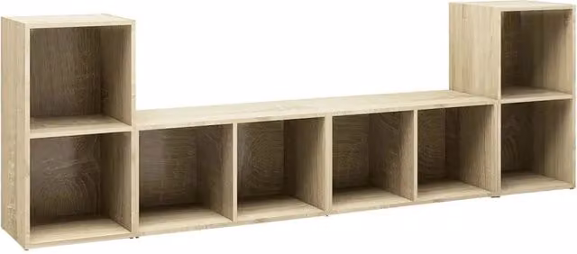 Mobile porta TV in legno multistrato Rovere Sonoma color marrone e beige, L 72 cm x P 35 cm x H 36,5 cm