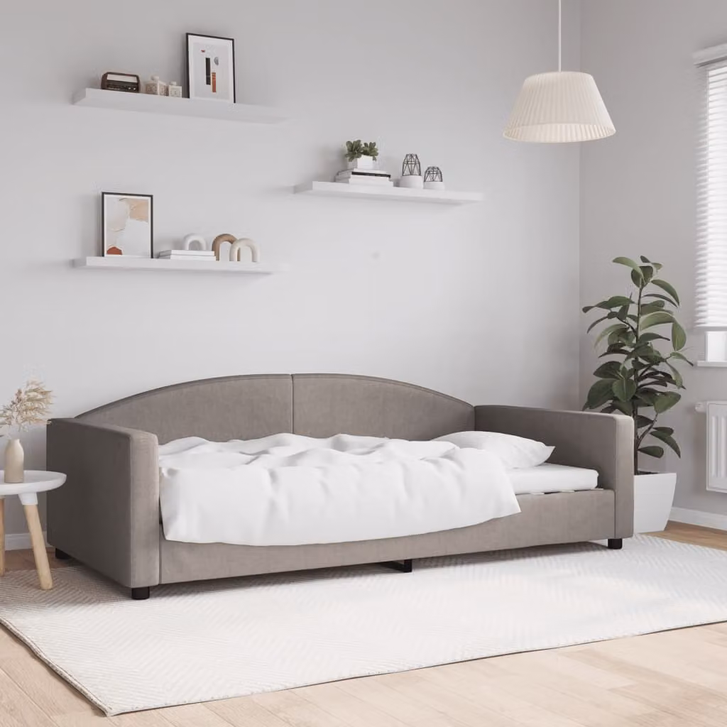 Maison Exclusive - Letto a giorno color taupe, 100x200 cm, rivestito in tessuto
