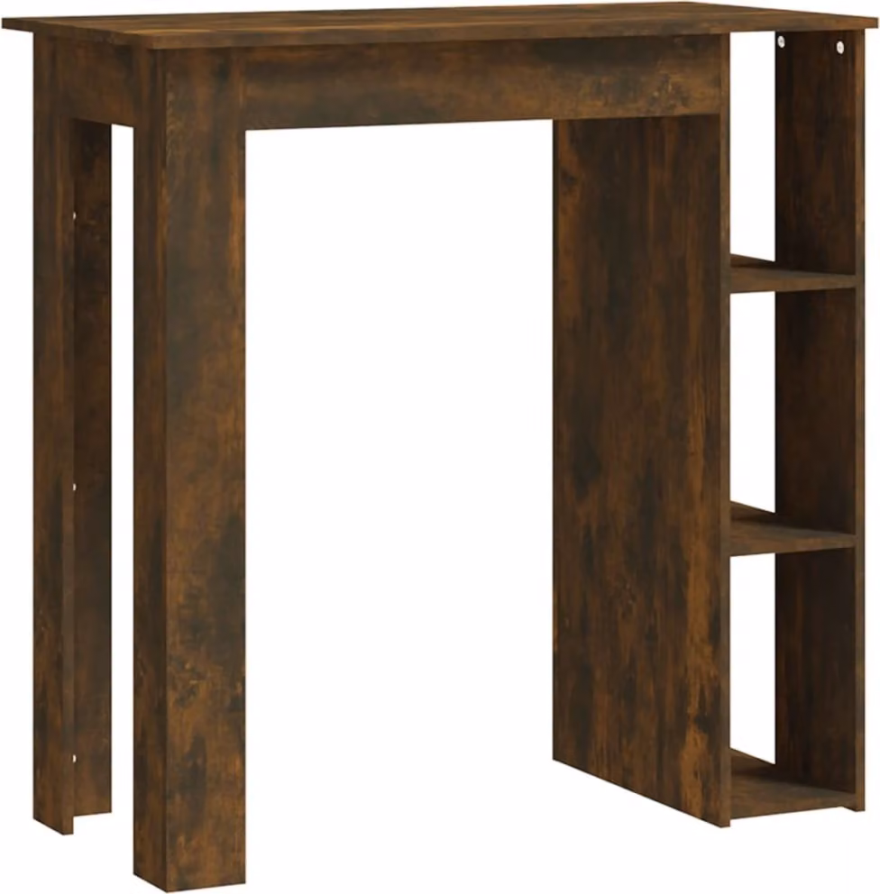 Tavolino da Bar con Ripiani Rovere Fumo 102x50x103,5 cm
