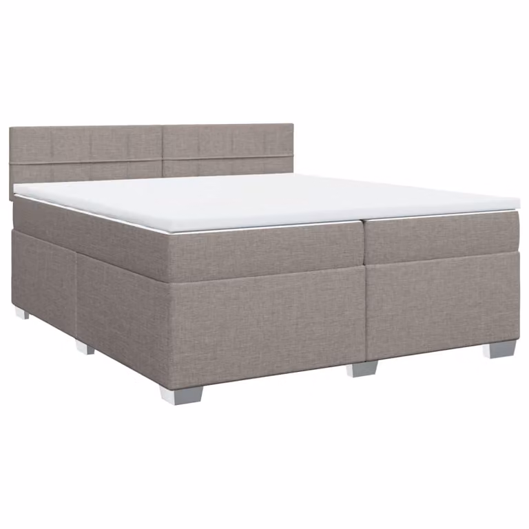 Giroletto a Molle con Materasso Tortora 200x200 cm in Tessuto