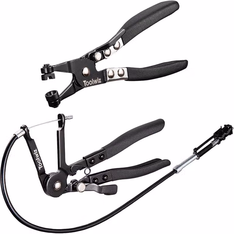 Set di pinze per fascette stringitubo, composto da 2 pezzi, con pinza flessibile e sistema di bloccaggio, ideale per tubi del radiatore automobilistici, lunghezza 68,6 cm