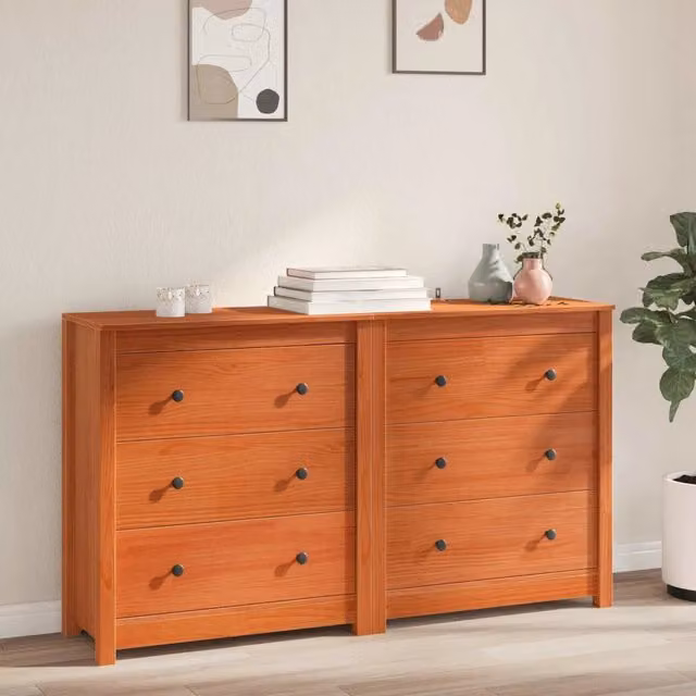 Credenza 2 pz Marrone Cera 140 x 35 x 80 cm 3424975