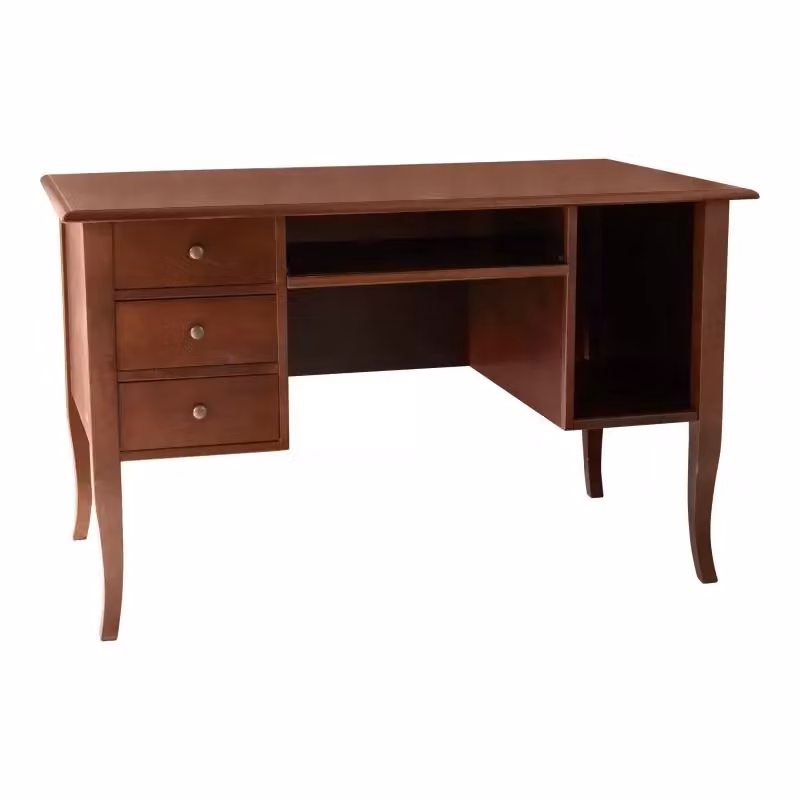 Scrivania in legno con 3 cassetti Mobili 2G colore noce L: 130 cm, P: 75 cm, H: 81 cm – 2
