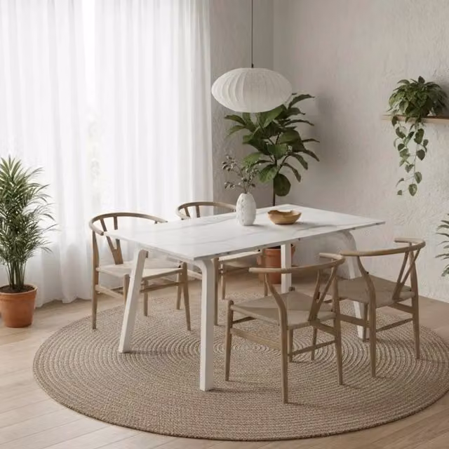 Tavolo da pranzo allungabile Cosmo Duzzle in ceramica effetto marmo bianco e antracite, L/P: 140-200 x 80 cm