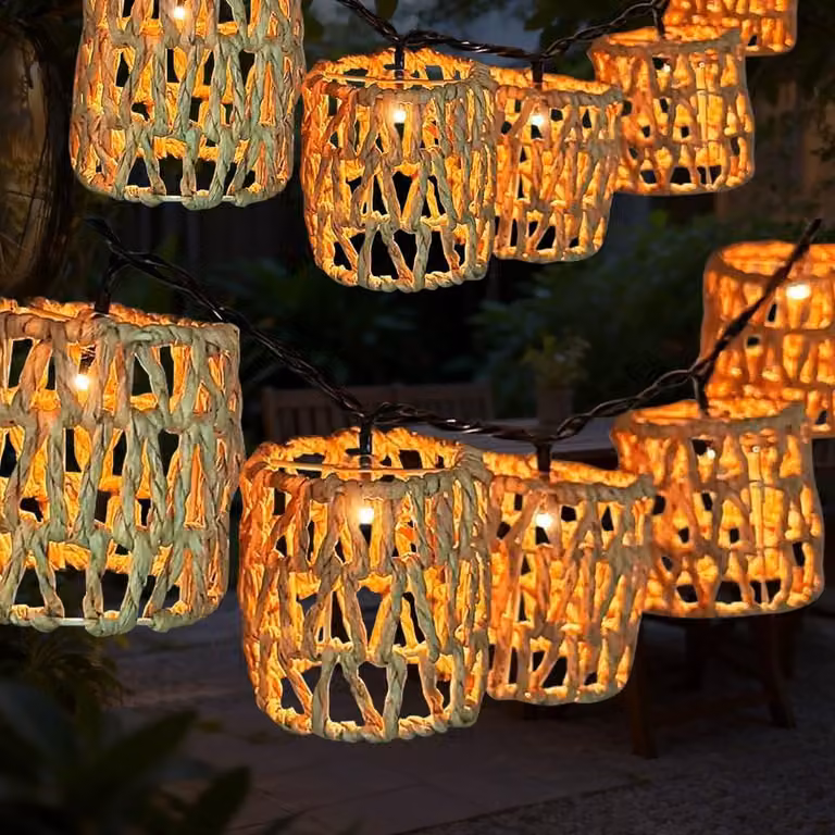 Catena di luci solari a LED, 10 lampadine, 3,6 metri, cavo in carta, resistente alle intemperie