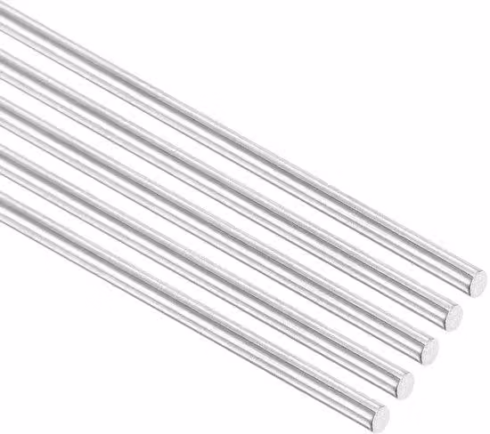 Barre tonde in acciaio inossidabile - Dure, 5 pezzi da 160 mm, color argento