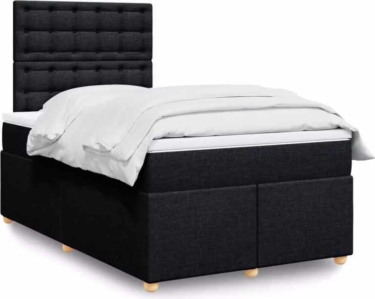 Maison Exclusive - Giroletto a Molle con Materasso Nero 120x200 cm in Tessuto