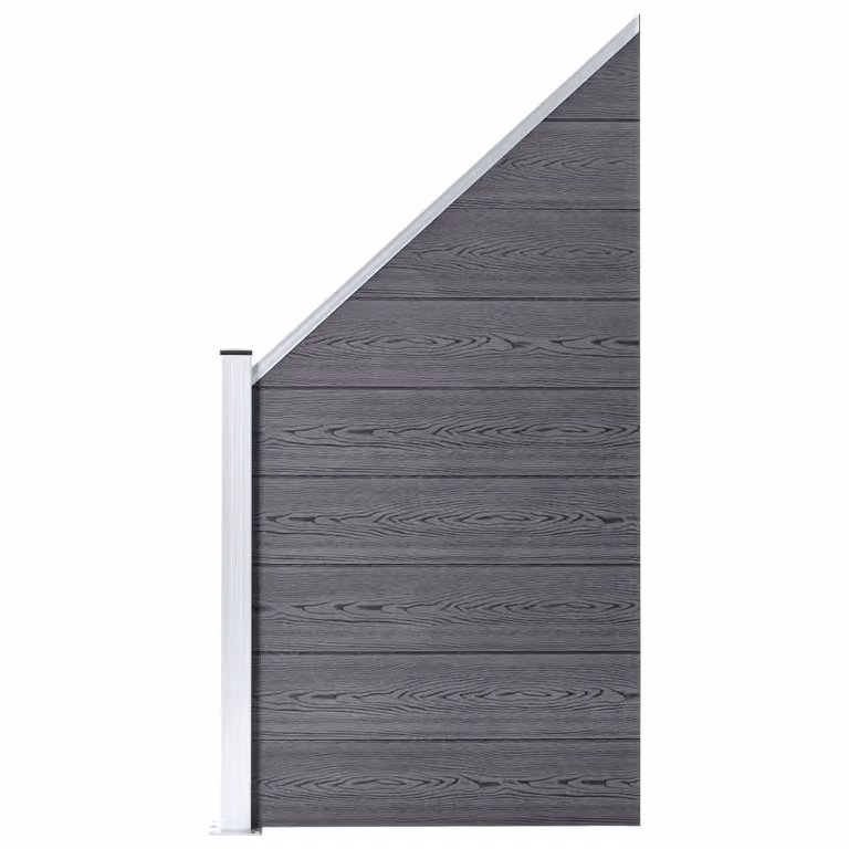 Set di recinzione in WPC 1 piazza + 1 pendenza 273x186 cm grigio