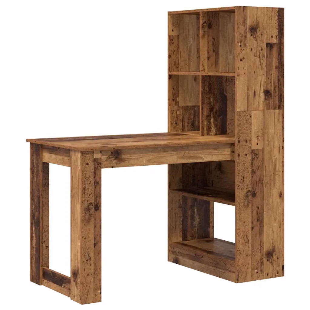 Scrivania moderna vidaXL in legno ingegnerizzato marrone L: 122 cm, P: 67 cm, H: 145 cm – 2