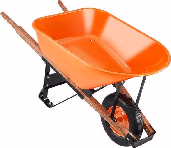 Monociclo - Carriola da giardino - Capacità di carico: 150 kg - Volume: 170 litri - Monociclo - Maniglie metalliche - Lunghezza della ruota: 40,6 cm