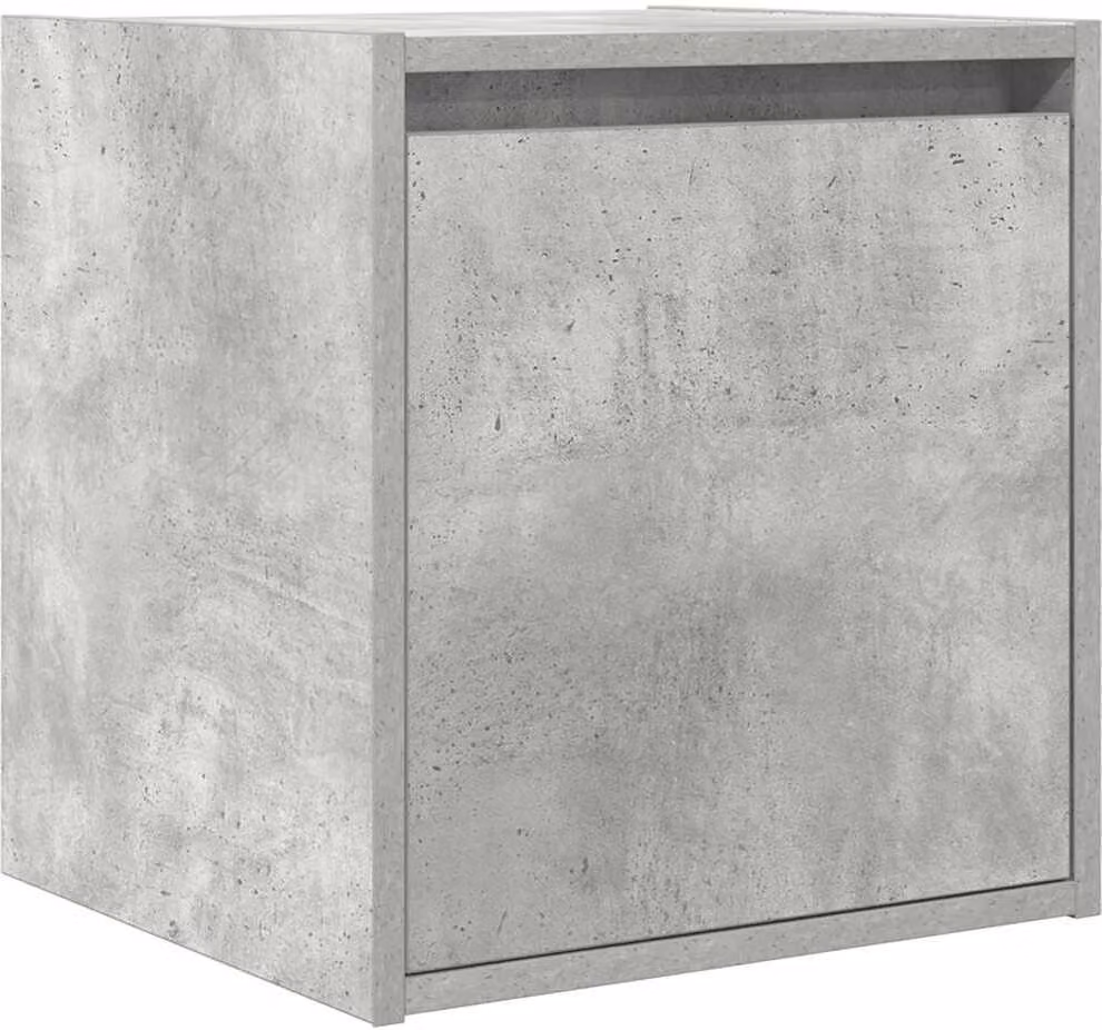 Comodino a Muro Grigio Cemento 38x34x40 cm