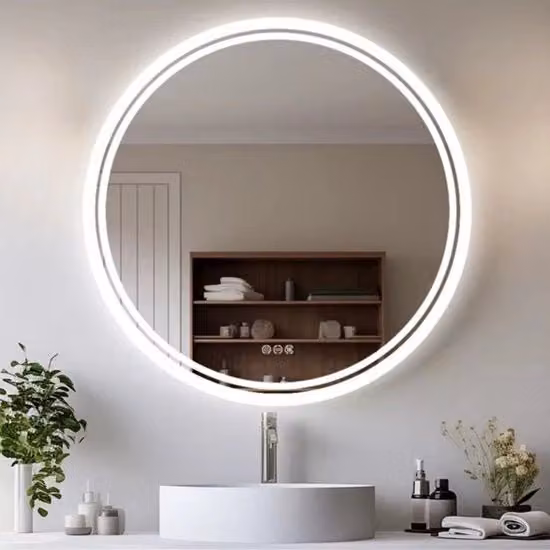 Specchio Bagno a LED - 60cm - Touchscreen - 3 Colori Regolabili - Anti-Condensazione - Montaggio a Parete - Illuminazione di Sfondo - Impermeabile - Ideale per il Make-up e la Curà della Pelle
