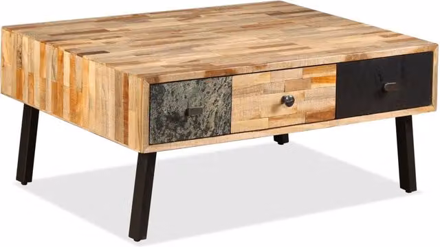 Tavolino da salotto rettangolare vidaXL in legno di teak di recupero marrone L: 90 cm, P: 65 cm, H: 40 cm