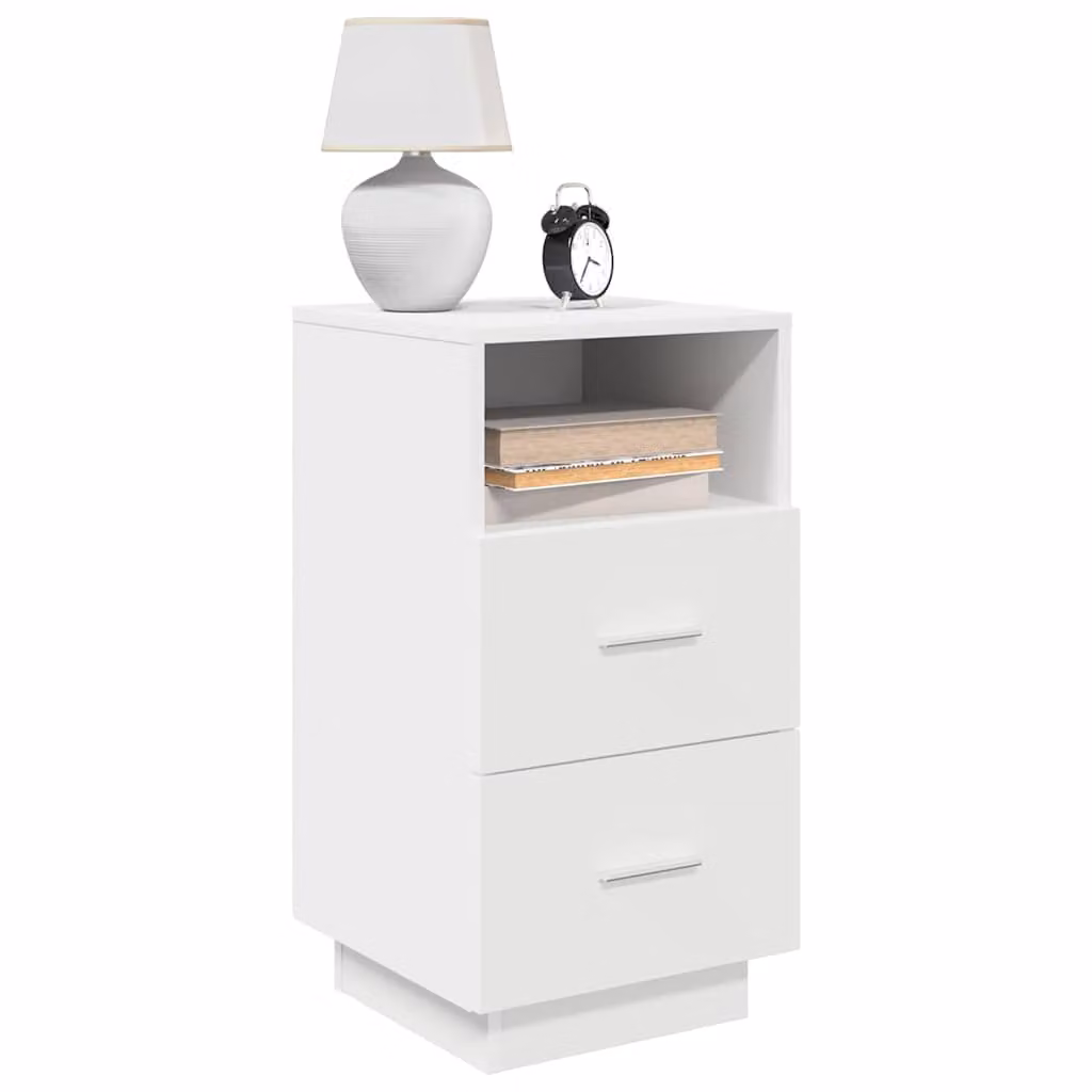 Comodino con 2 Cassetti vidaXL Bianco Moderno L/P/H: 36 x 36 x 68 cm