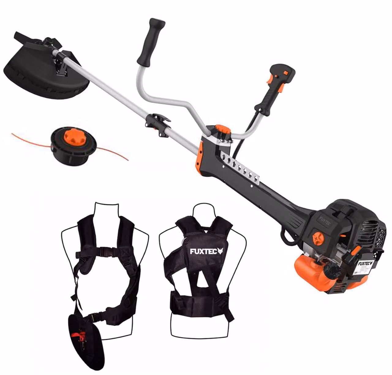 Tagliasiepi a benzina - Motore da 52cc, 3 HP - Larghezza di taglio di 30 cm - Colore nero - Tagliasiepi professionale