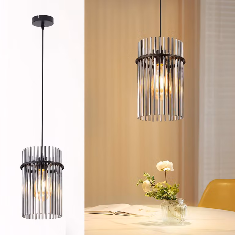 ZMH lampada a sospensione tavolo da pranzo lampada a sospensione 1 fiamma - lampada a sospensione nero E27 lampada sala da pranzo paralume in vetro Ø 16 cm per sala da pranzo camera da letto caffè bar cucina (senza lampadina)