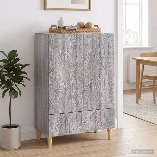 Credenza moderna vidaXL in legno ingegnerizzato grigio L 66 cm x P 34,5 cm x H 95 cm