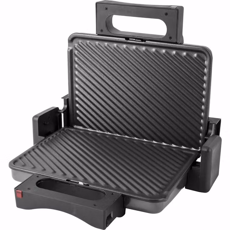 Bistecchiera Elettrica DICTROLUX Double Plate da 2000 Watt con Piastre in Alluminio Rimuovibili, Colore Nero