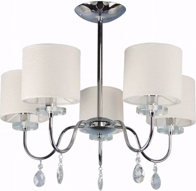 Lampadario Candellux Estera 35-11671 5xE14 cromo crema