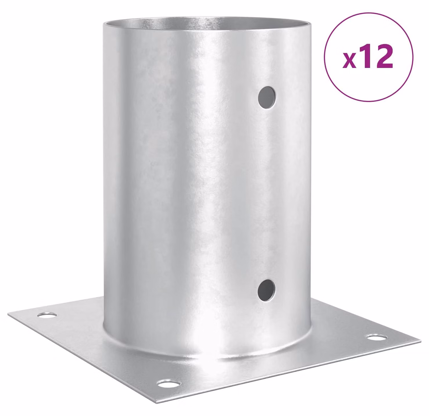 Ancora rotonda per terreno 12 pcs Argento 15 x 15 x 15 cm