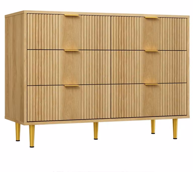 Comodino con 6 cassetti, dimensioni 100 x 40 x 75 cm, in legno di quercia naturale