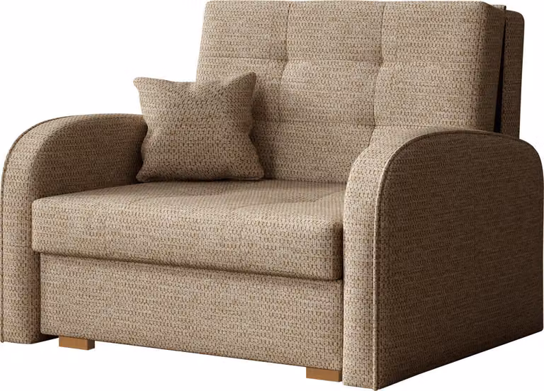 MIRJAN24 Divano letto Viva Gold I, divano monoposto imbottito con contenitore e funzione letto, divano di design (Aragon 14)