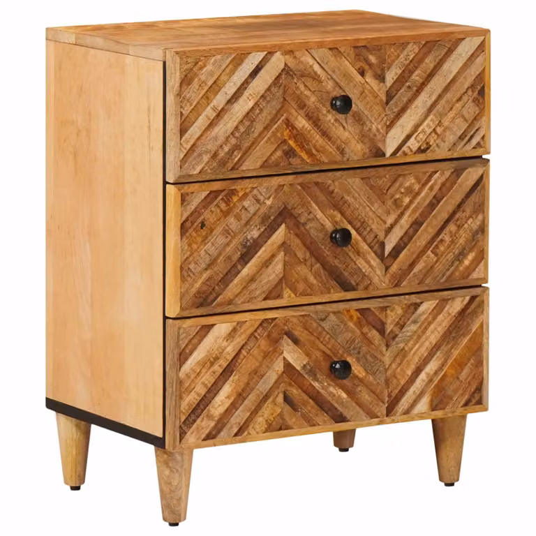 Comodino moderno vidaXL in legno di mango massello marrone L: 50 cm, P: 33 cm, H: 60 cm