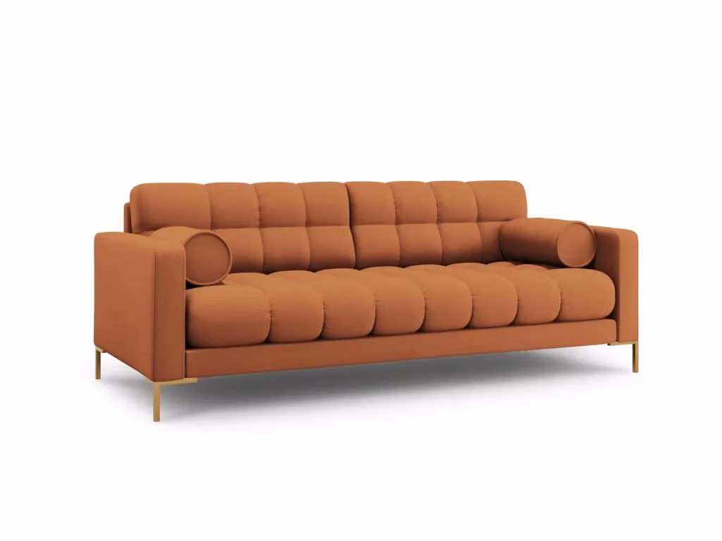 Divano 4 posti Bali di Cosmopolitan Design in tessuto strutturato color arancione matt – 2