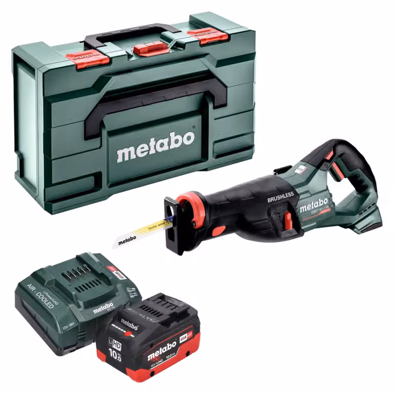 Metabo SSEP 18 LT BL sega alternativa a batteria 18 V 32 mm senza spazzole + 1x batteria LiHD 10,0 Ah + caricatore + metabox