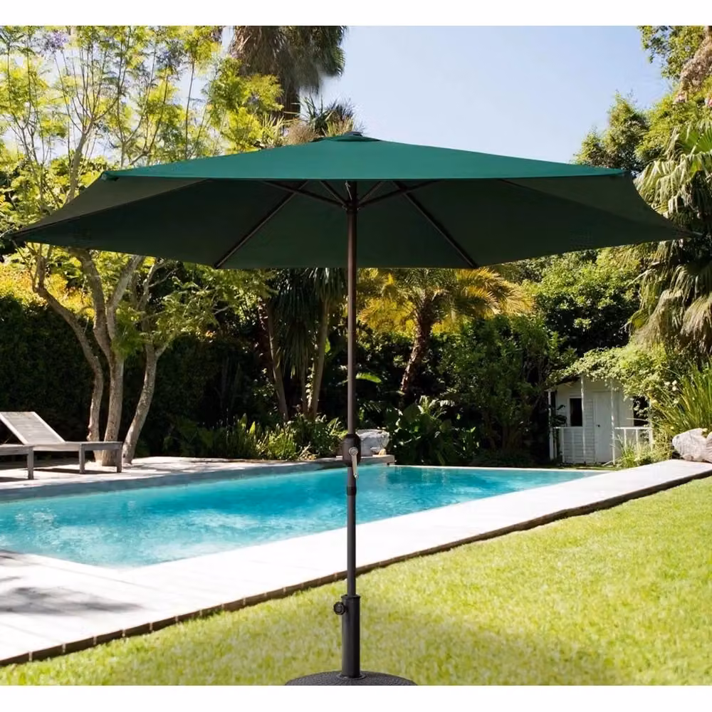 Ombrellone da giardino Trade Shop Traesio verde con manovella ø 270 x H 220 cm – 2