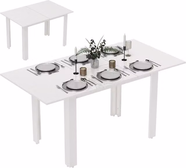 Tavolo da pranzo allungabile ¨C Minimal ¨C MDF bianco 120-160x70 cm