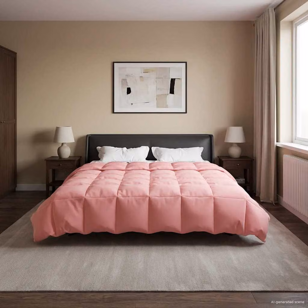 vidaXL Piumone Invernale in Microfibra Traspirabile e Reversibile, Rosa, L/P: 240 x 220 cm