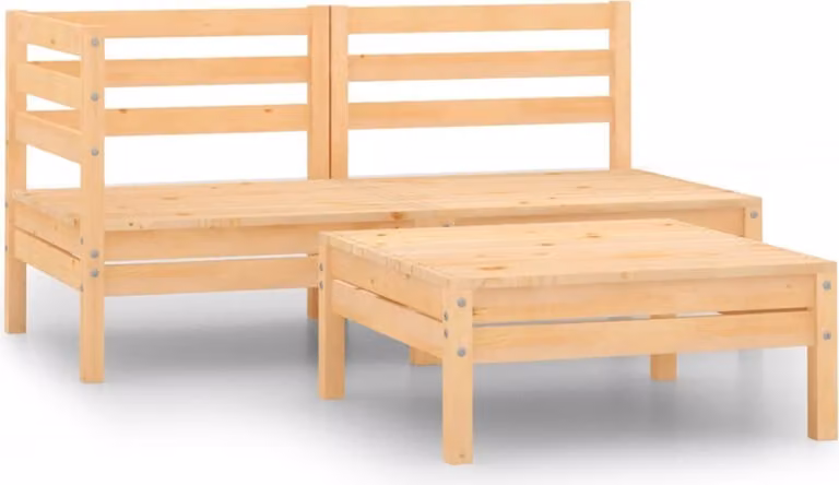 The Living Store Set da giardino in pino massiccio da 3 pezzi