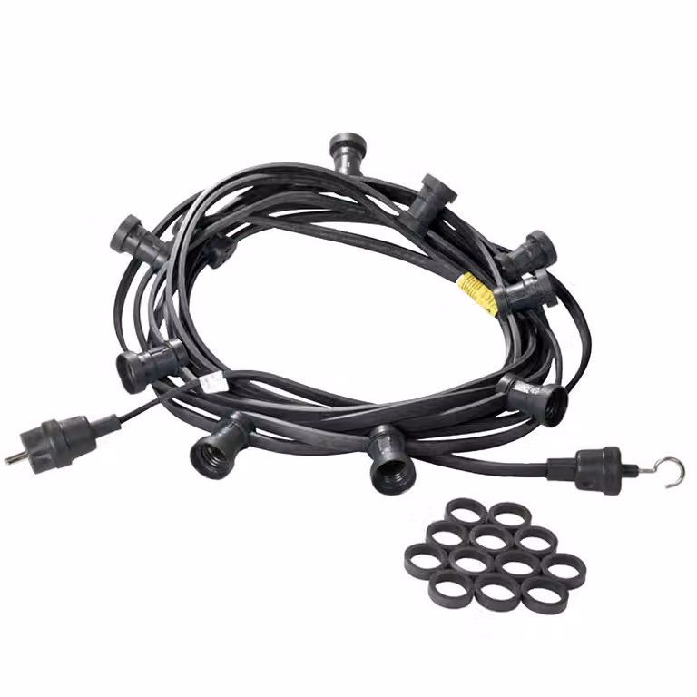 Catena luminosa Illu/party 5m - catena luminosa per esterni nera - Germany - 5 x attacco a vite E27