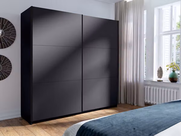 Armadio ad ante scorrevoli Arsala 11 Armadio 200x62x207cm a 2 ante grigio grafite