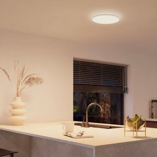 Plafoniera LED Philips Hue Tento White, Round, 3000 Lumen, IP20, Dimmerabile con Regolazione Temperatura Colore da Bianco Caldo a Bianco Freddo