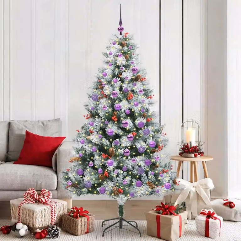 vidaXL Albero di Natale artificiale Verde e bianco 180 cm