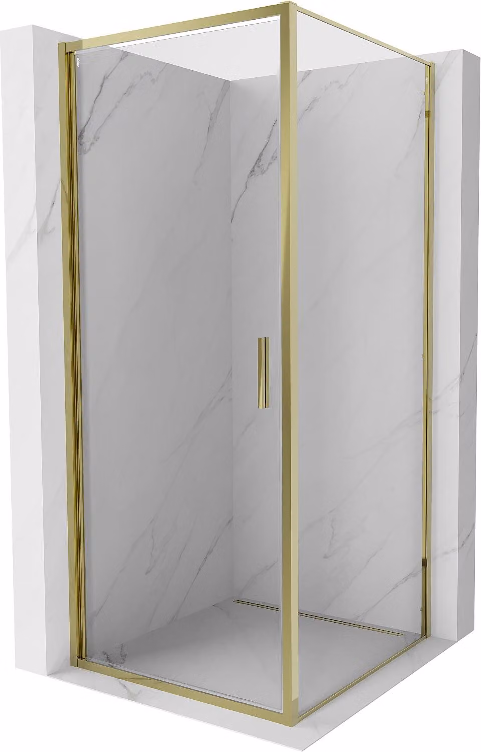 Mexen Exo cabina doccia battente 85 x 85 cm, trasparente, oro - 817-085-085-50-00