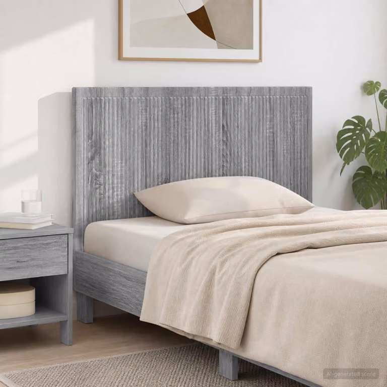 Testiera da muro vidaXL EDE Sonoma grigio in legno ingegnerizzato con ripiano integrato