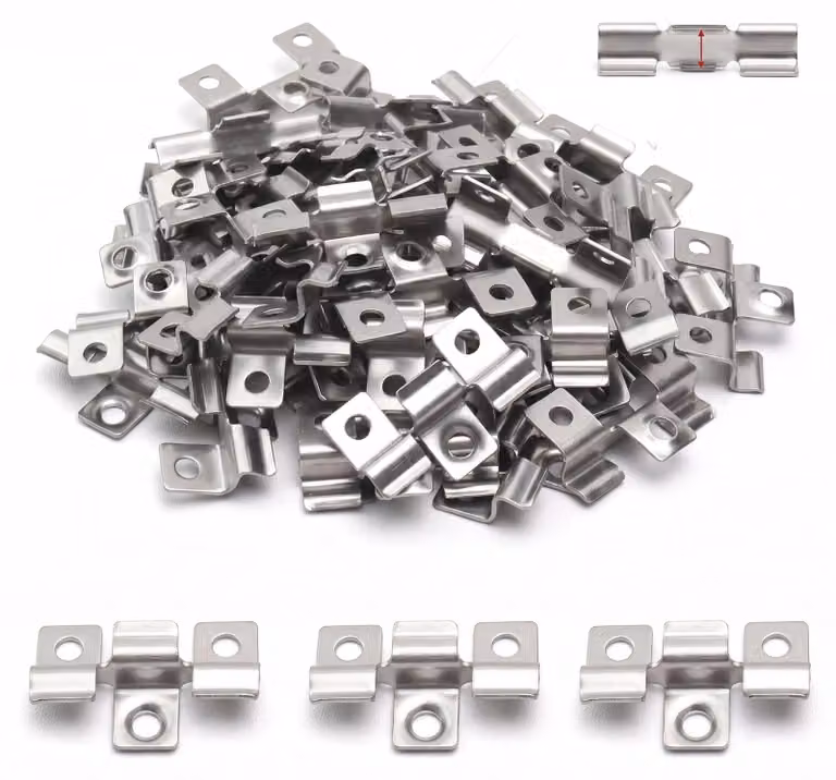 Set di 120 clip di fissaggio in acciaio inossidabile e materiale composito per pavimenti
