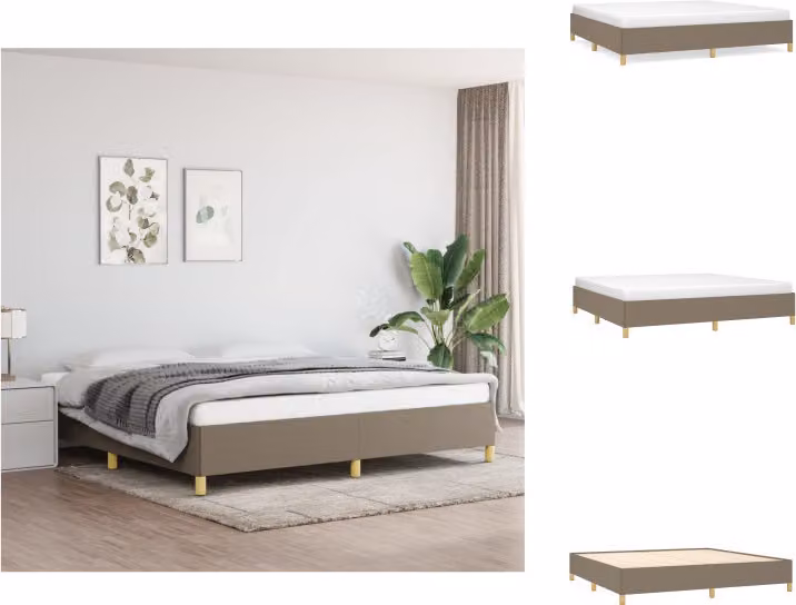 vidaXL Rete da letto Taupe 200x200 cm in tessuto - Letti e reti