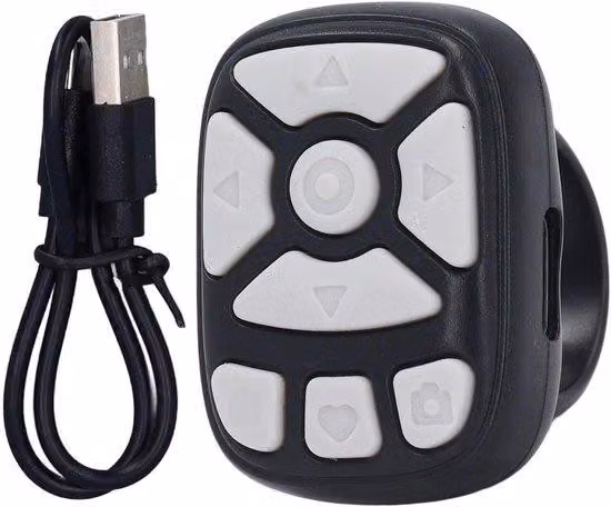 Telecomando wireless per videocamera con ghiera di scorrimento, nero