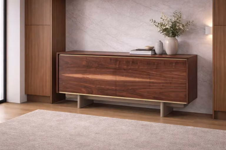 Designer Braunes Sideboard Exklusive Wohnzimmer Kommode Edle Anrichte