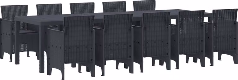 Maison Exclusive - Set da giardino per esterni, 11 pezzi, rattan sintetico grigio antracite