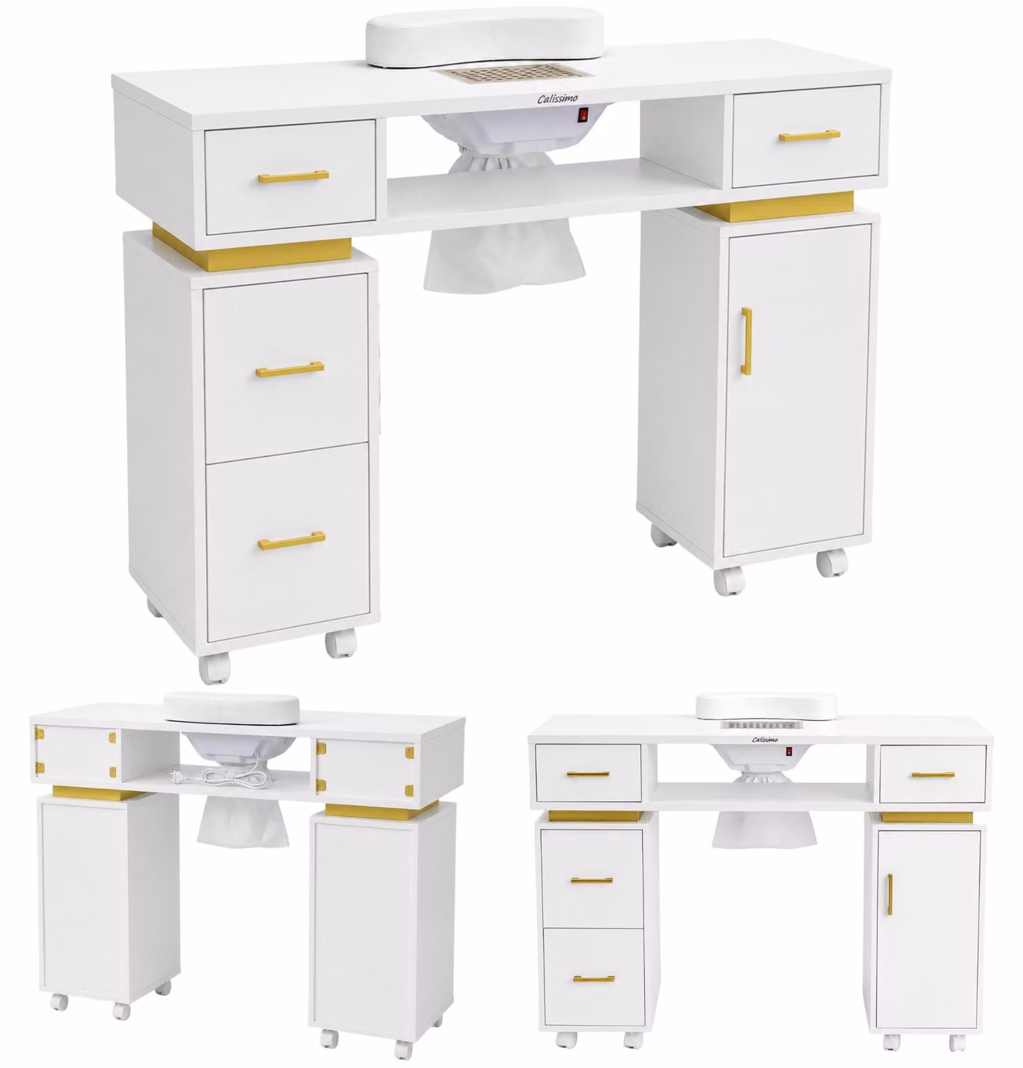 Scrivania tavolo cosmetico per manicure con aspiratore di polvere per salone SPA