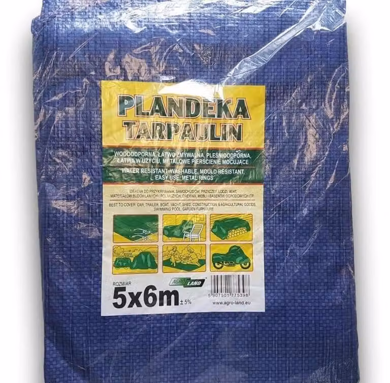 Telo protettivo con occhielli metallici, 5 x 6 metri, impermeabile, adatto per uso esterno e campeggio